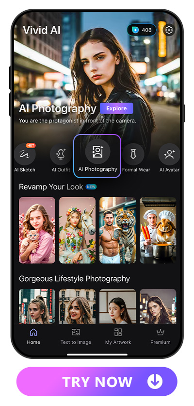 launcher of Vivid AI and highlight AI Photography feature icon